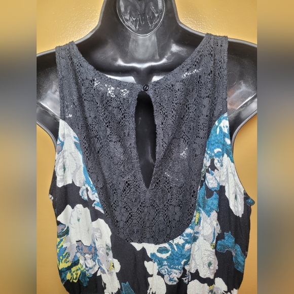 World Market Floral Boho Bohemian Lace High Neck Modest Maxi Dress sz L/XL - Picture 4 of 10